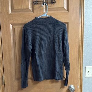 Black Ribbed Knit Sweater